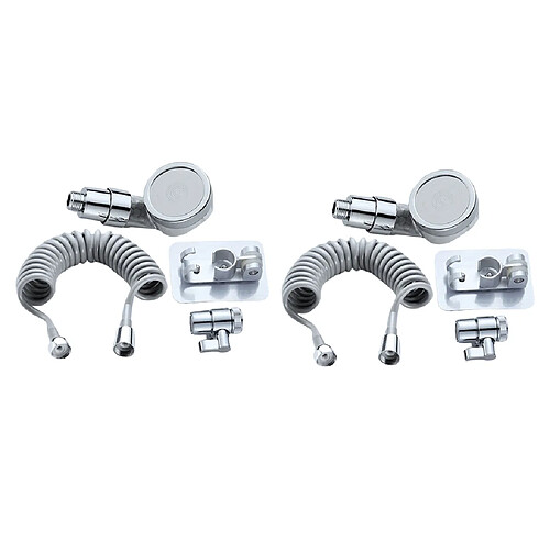 Lot De 2 Ensemble De Douche Externe Flexible Support Auto-adhésif Pour Bidet