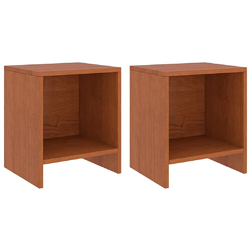 Maison Chic Lot de 2 Tables de chevet - Tables de Nuit Marron miel 35x30x40cm Bois de pin massif