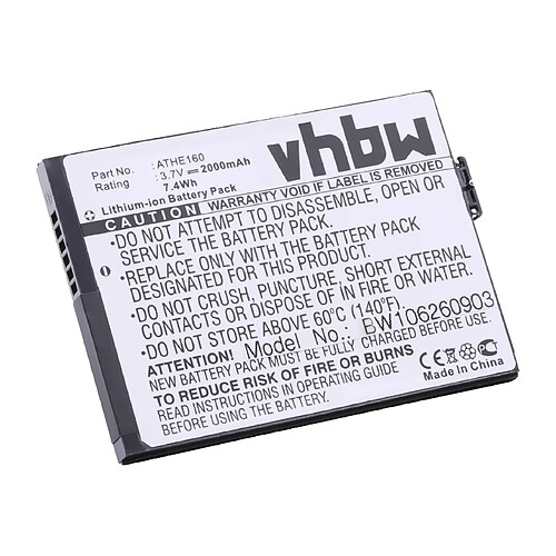 vhbw Batterie remplacement pour T-Mobile 35H00081-00M pour smartphone (2000mAh, 3,7V, Li-ion)