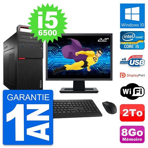 PC Tour Lenovo M700 Ecran 22" Intel i5-6500 RAM 8Go Disque 2To Windows 10 Wifi · Occasion