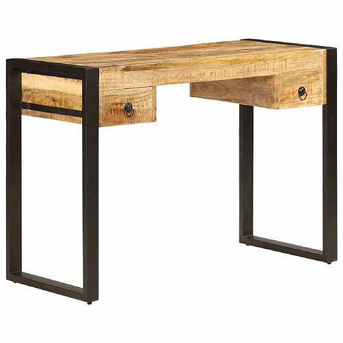 vidaXL Bureau avec 2 tiroirs 110x50x77 cm Bois solide de manguier