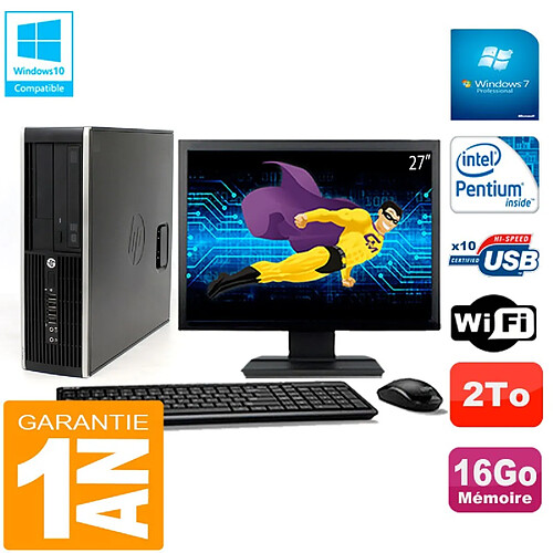 PC HP Compaq Pro 6200 SFF Ecran 27" Intel G840 16Go 2To Graveur Wifi W7 · Occasion