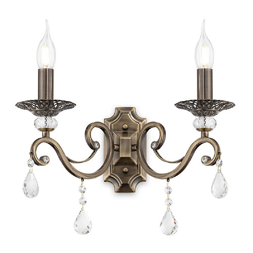 MAYTONI Applique Bougie Laiton & Cristal, 2 Lumières, E14