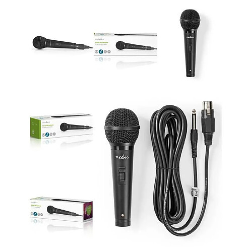 NC Microphone SONO DJ Dynamique Câble 5.00 m 50 Hz - 15 kHz 600 Ohm Bouton marche/arrêt intégré Métal Noir