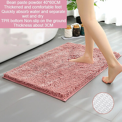 LUUCOZK Tapis de bain antidérapants absorbants à séchage rapide, tapis de décoration de salle de bain – Fond TPR 40 x 60 cm-Taille standard