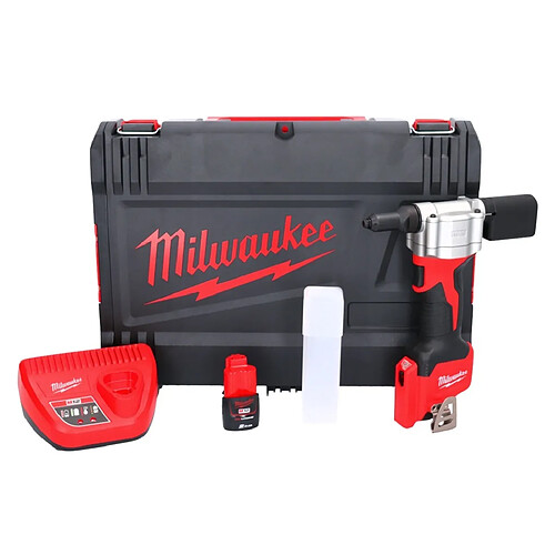 Sonstige Milwaukee M12 BPRT-201X outil de rivetage sans fil 12 V 20,32 mm + 1x batterie 2,0 Ah + chargeur + HD Box ( 4933464406 )