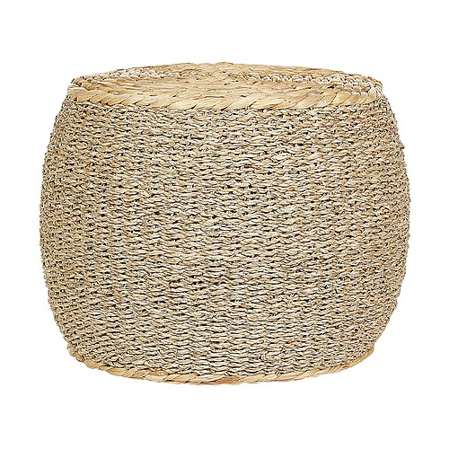 Beliani Pouf en herbier marin clair d 40 cm HAIPHONG