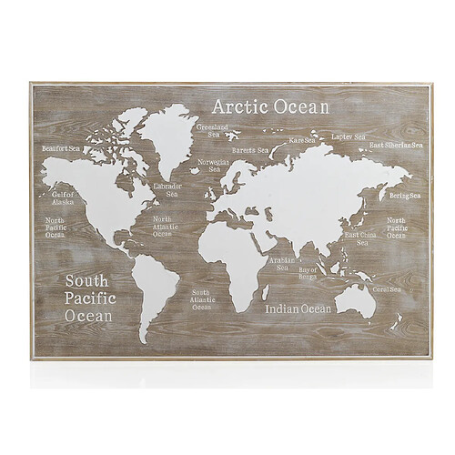 GEESE HOME 6422/165-Tête de lit en bois motif carte du monde 165x100 cm