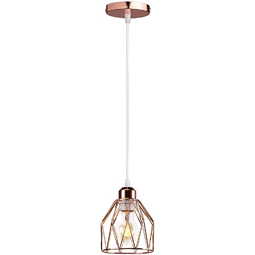 Stoex Plafonnier Vintage Suspension Luminaire Moderne E27 Suspension Lustre Rétro Lustre en Métal (Or Rose) Pour Couloir, Chambre À Coucher, Cuisine