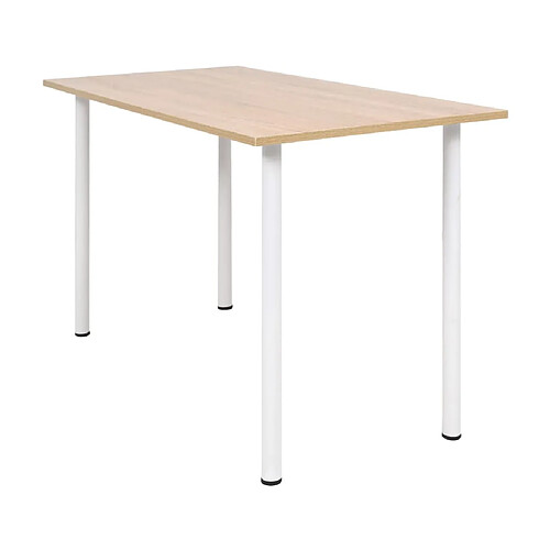 vidaXL Table à manger 120x60x73 cm Chêne et blanc