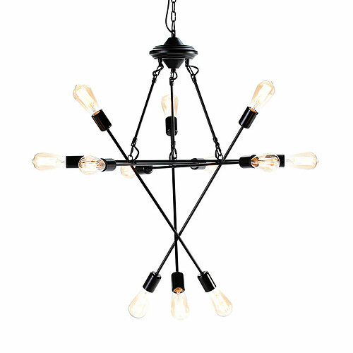 Suspension Thai Natura Noir Métal 4 W 73 x 92 x 73 cm