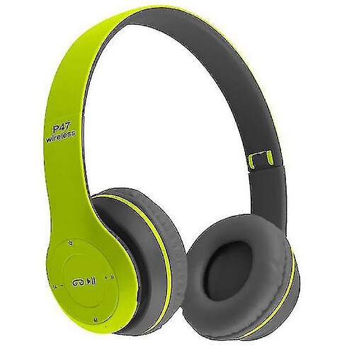 Universal Casque bluetooth sans fil casque casque casque bruit annulation pliable (vert)