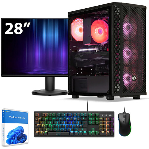 Sedatech Pack PC Gamer • AMD Ryzen 5 7600X • RTX4070 Super • 16Go DDR5 • 1To SSD M.2 • Windows 11 • Moniteur 28"