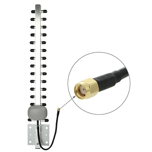 Wewoo Antenne Yagi argent de réseau Yagi RP-SMA 14dBi sans fil