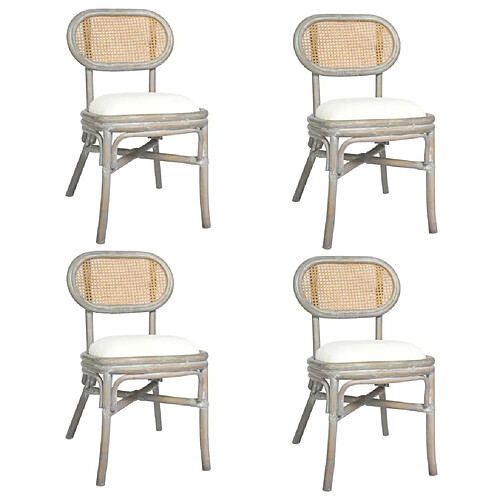 Maison Chic Lot de 4 Chaises à manger,Chaise pour cuisine gris Lin -MN46858