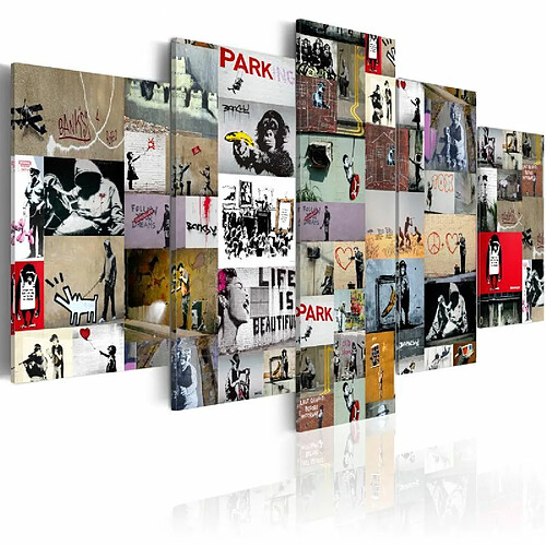 Paris Prix Tableau Imprimé Art of Collage - Banksy IV 50 x 100 cm