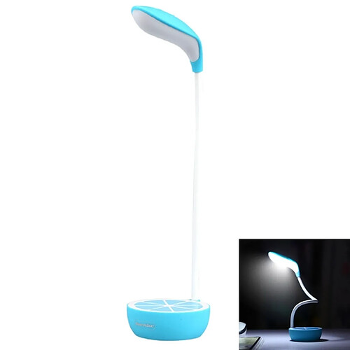 Wewoo Lampes de bureau bleu Nouveauté Portable Tactile Gradation Oeil-protection Rechargeable LED Citron Lampe Pliée de Table Nuit Lumière