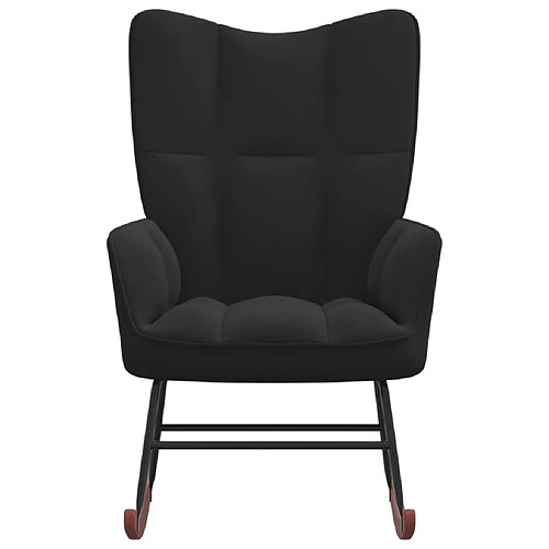 Maison Chic Chaise à bascule | Fauteuil Relax, design moderne Noir Velours -GKD40295