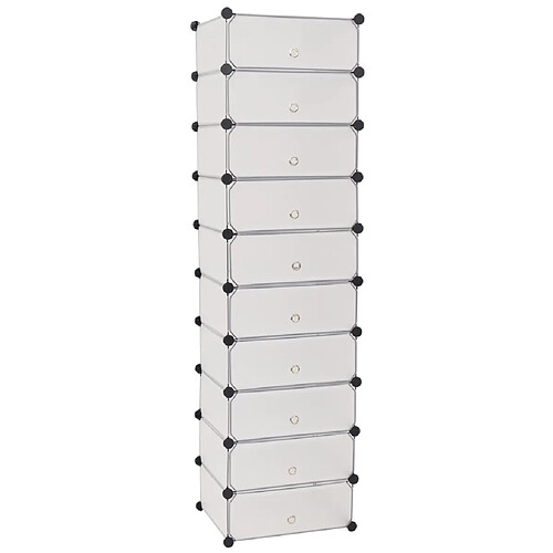 vidaXL Armoire à chaussures avec 10 compartiments Blanc