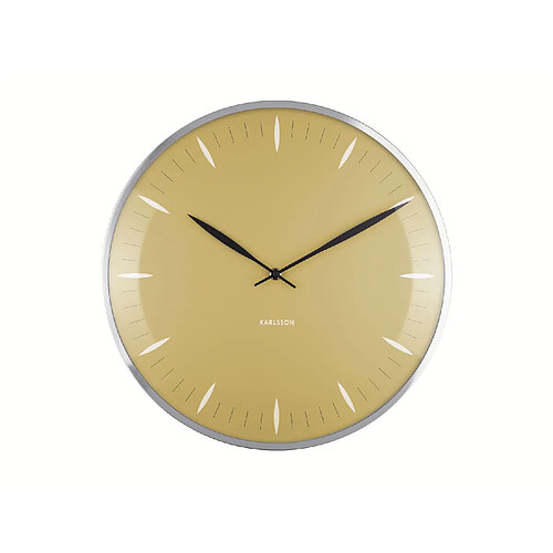 Karlsson Horloge mural Leaf - Diamètre 40 cm - Jaune moutarde