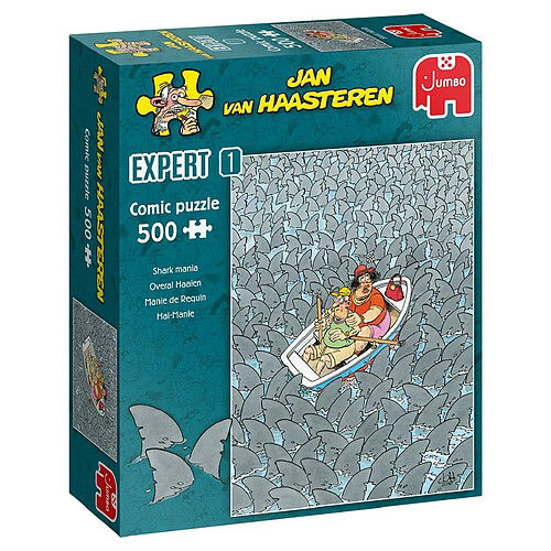 Jumbo- Shark Mania (500 pièces) Jigsaw Puzzle, 20089, Multicolore