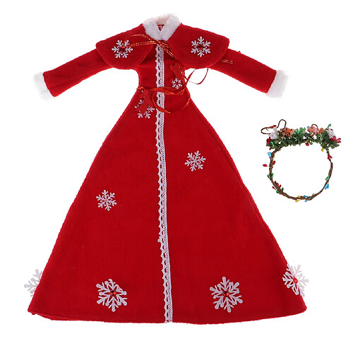 Robe de Noël soirée princesse jupe rouge imprimée