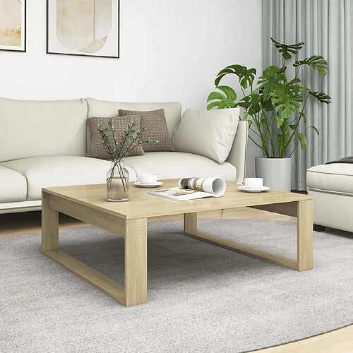 vidaXL Table basse Chêne sonoma 100x100x35 cm Bois d'ingénierie