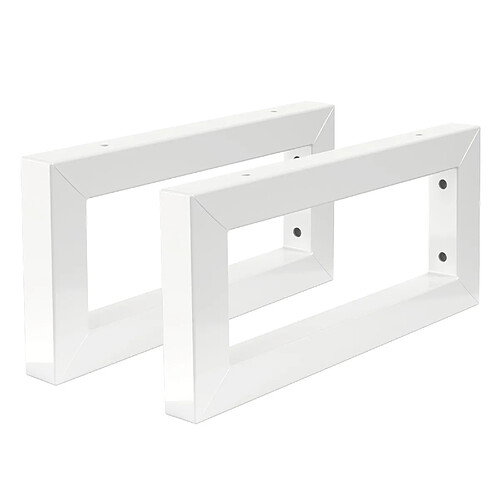 ML-Design Set 2x Consoles Murales, 300x150x30 mm, Blanc, Acier, Design Flottant, Support d'Étagère pour Lavabo/Meuble/Table pour Salle de Bain/Chambre à Coucher, Réglable, Matériel de Montage Inclus