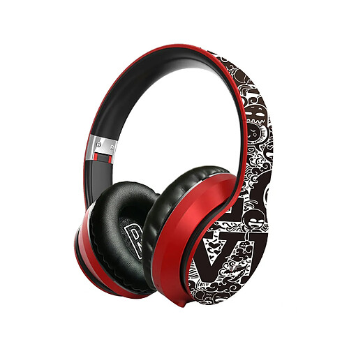 LUUCOZK Casque de jeu Bluetooth 5.0 sans fil portable avec microphone stéréo - Rouge