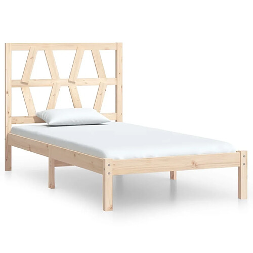 Maison Chic Lit Moderne Chambre - Cadre/structure de lit pour adulte bois de pin massif 90x190 cm simple -MN67516