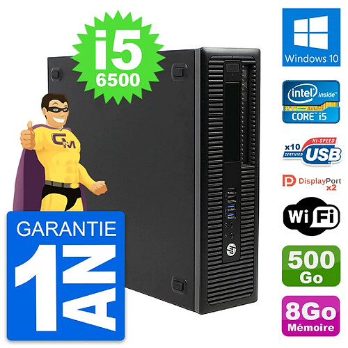 PC HP EliteDesk 800 G2 SFF Intel i5-6500 RAM 8Go Disque 500Go Windows 10 Wifi · Occasion