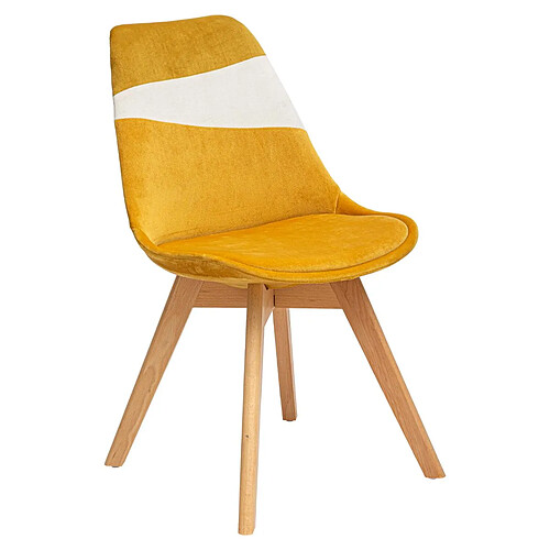 Atmosphera, Createur D'Interieur Chaise Patch Baya Jaune ocre - Atmosphera