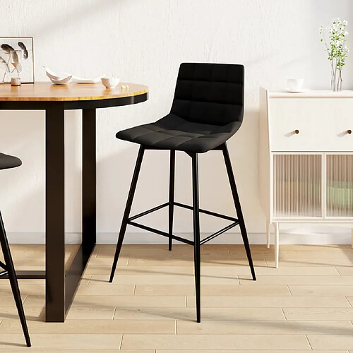 vidaXL Tabouret de bar Noir Velours