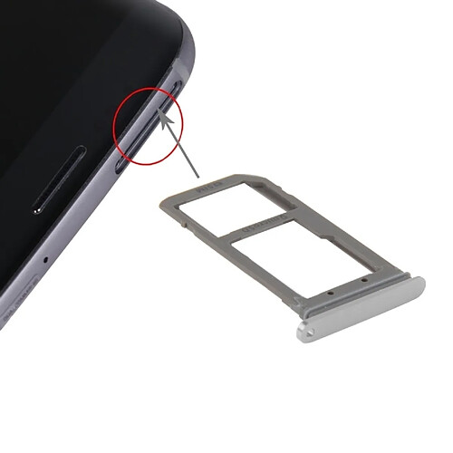 Wewoo Tiroir de Carte SIM argent pour Samsung Galaxy S7 Edge / G935 pièce détachée le plateau de la SIM et remplacement de la Micro SD