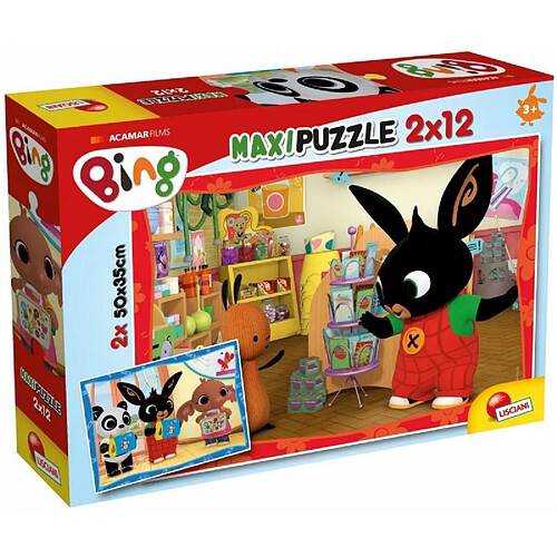 Lisciani- Bing 2 Puzzles X 12 Pieces ? A L?ECOLE-81233, 81233