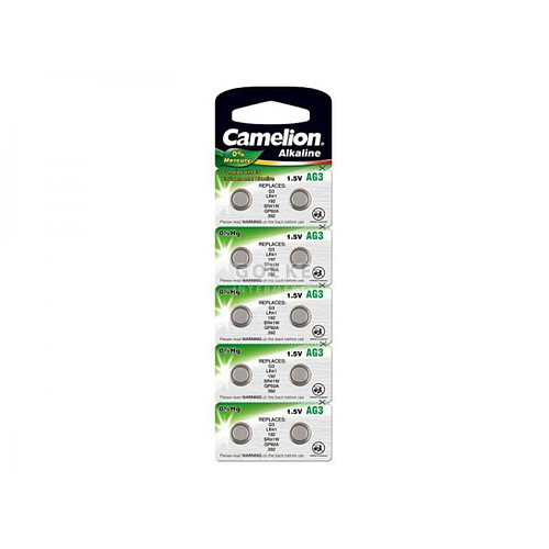 Camelion Eunicell AG3 Lot de 10 piles bouton compatibles avec piles SG3/LR41/LR192/LR384/LR392