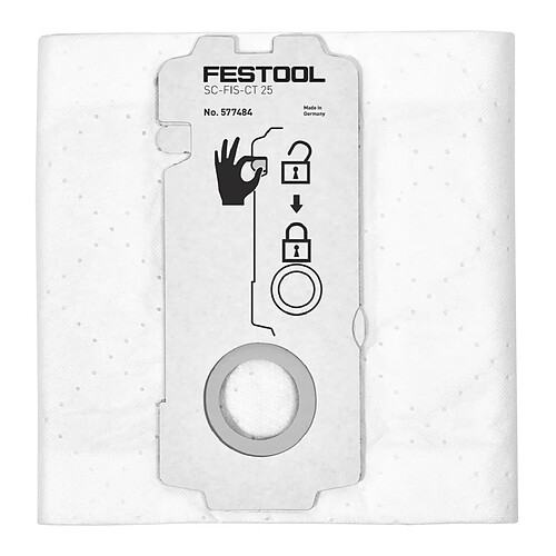 Festool SC-FIS-CT 25/5 SELFCLEAN Filtersack 5 Stk. ( 577484 ) pour Aspirateur mobilee CT 25