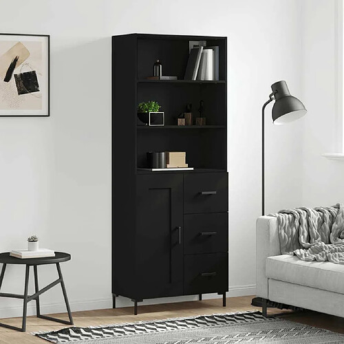 Maison Chic Buffet,Meuble de Rangement,commode pour salon,Cuisine Noir 69,5x34x180 cm Bois d'ingénierie -MN85504