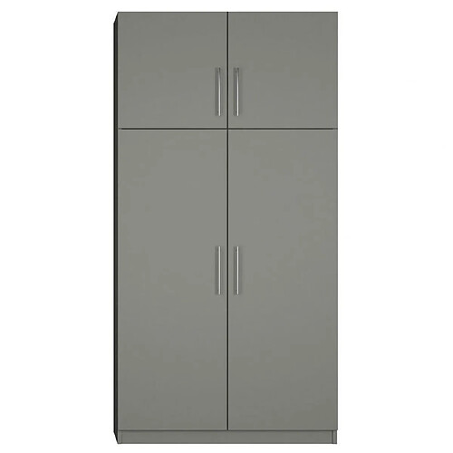 Inside 75 Armoire de rangement lingère 4 portes largeur 100 cm coloris gris graphite mat