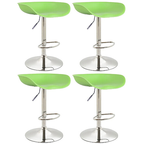 Non Lot de 4 tabourets de bar Anaheim plastique chromé