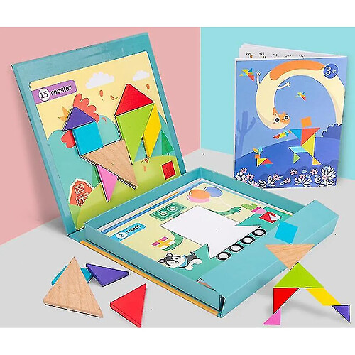 Universal Bébé Enfant Apprentissage Education Magnétique 3D Puzzle Puzzle Tangram Jeu Pensée C Formation