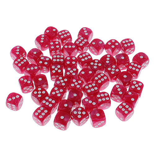 50 pièces dés à 6 faces dés numérique dés parti bar jeu de cartes accessoires rose rouge