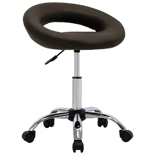 vidaXL Chaise pivotante de salle à manger Marron Similicuir