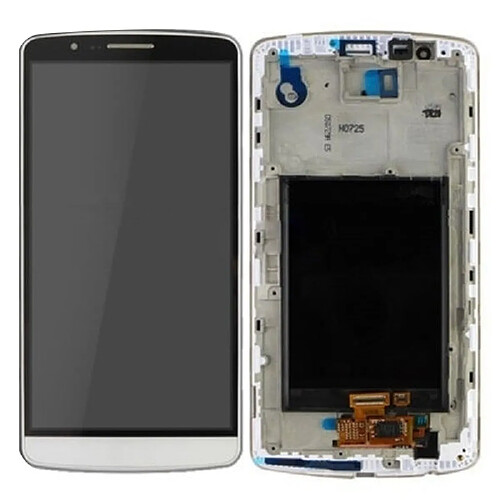 Wewoo Pour LG G3 / D850 blanc / D851 / D855 / VS985 pièce détachée LCD Affichage + Écran Tactile Digitizer Assemblée avec Cadre