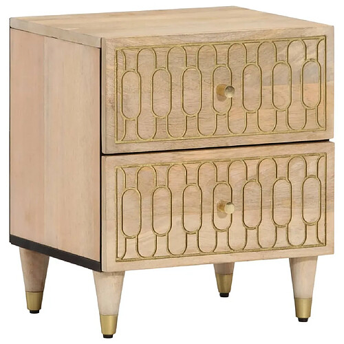 Maison Chic Table de chevet, Table de Nuit, Meuble de Rangement 40x33x46 cm Bois de manguier solide