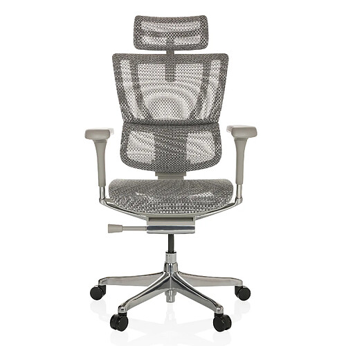 Chaise de bureau / Fauteuil de direction ERGOHUMAN SLIM G GEN2 Tissu maille gris clair hjh OFFICE