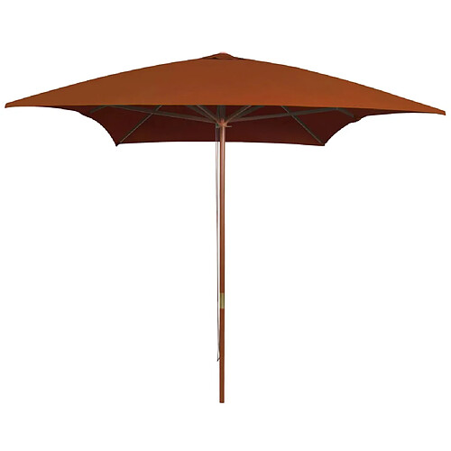 vidaXL Parasol de jardin avec mât en bois terre cuite 200x300 cm