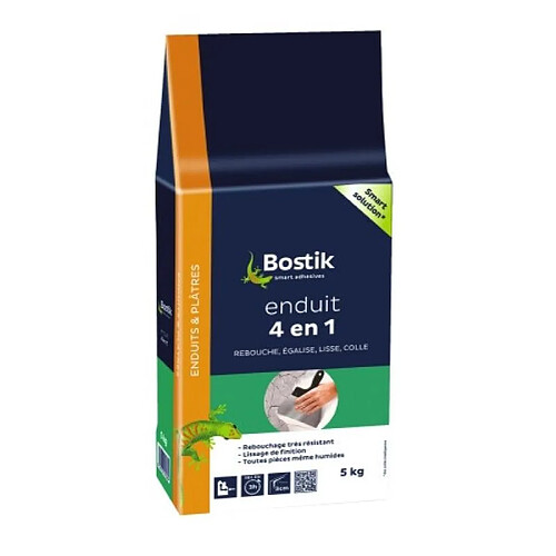 Bostik Enduit de rebouchage, collage 4 en 1, paquet de 1 kg