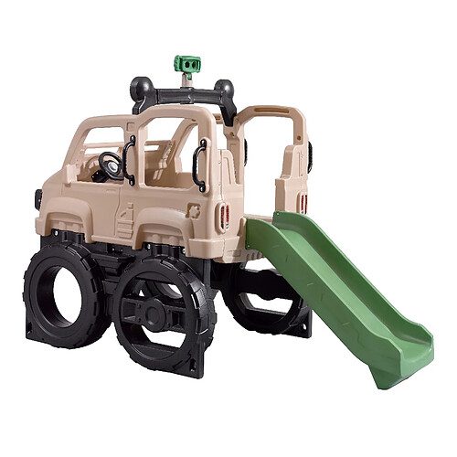 Step2 Safari Truck Climber Cadre d'escalade avec toboggan | Structure à grimper en plastique pour le jardin | Jeux escalade pour enfants en forme de voiture