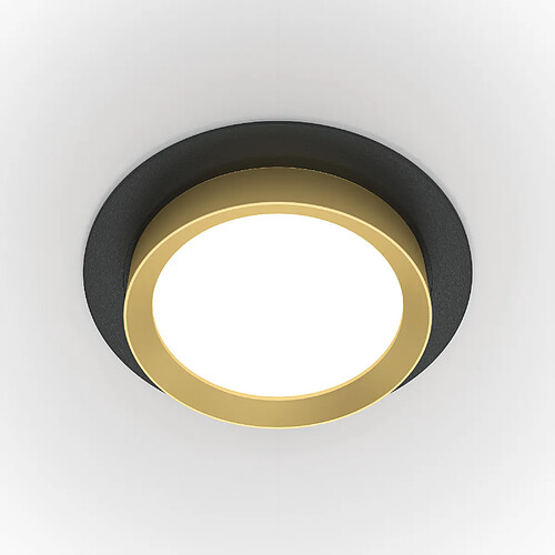 MAYTONI Downlight Encastré Rond Noir, Or GX53